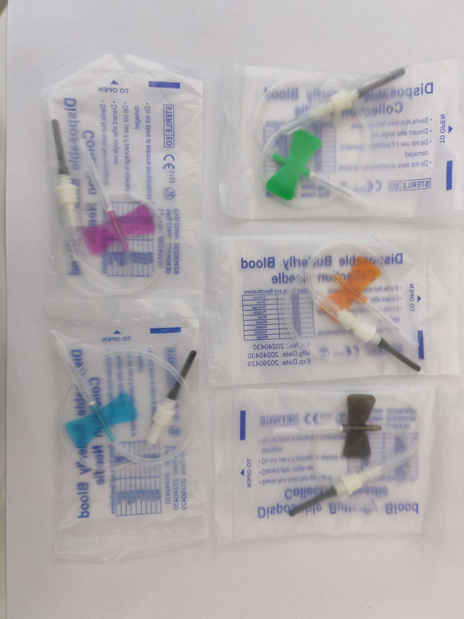 Disposable Intravenous Blood Collection Needle Medical Blood Collection Needle Sterile Sampling Needle Single-Wing Double-Wing Blood Collection Needle Specification drawing