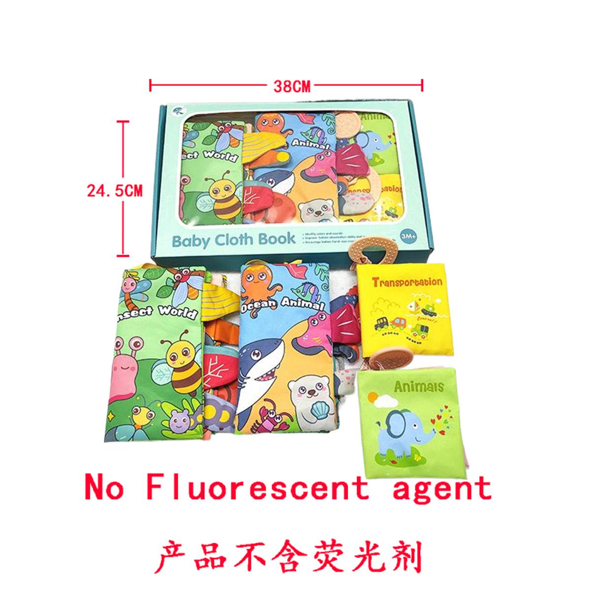 Cross-border sales of three-dimensional conventional tape book with teeth 12cm large-size thick cloth book (6 pages 12 sides) toys Specification drawing