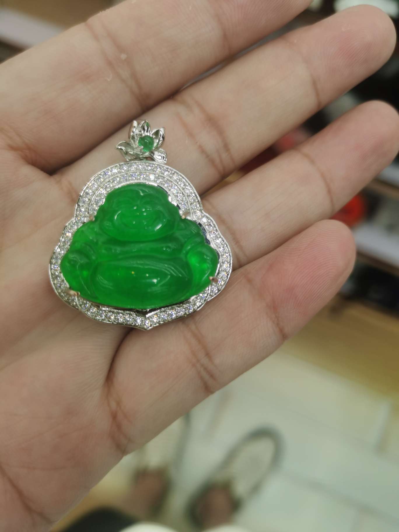 满阳绿豪镶佛公，髓缘珠宝，2024082601