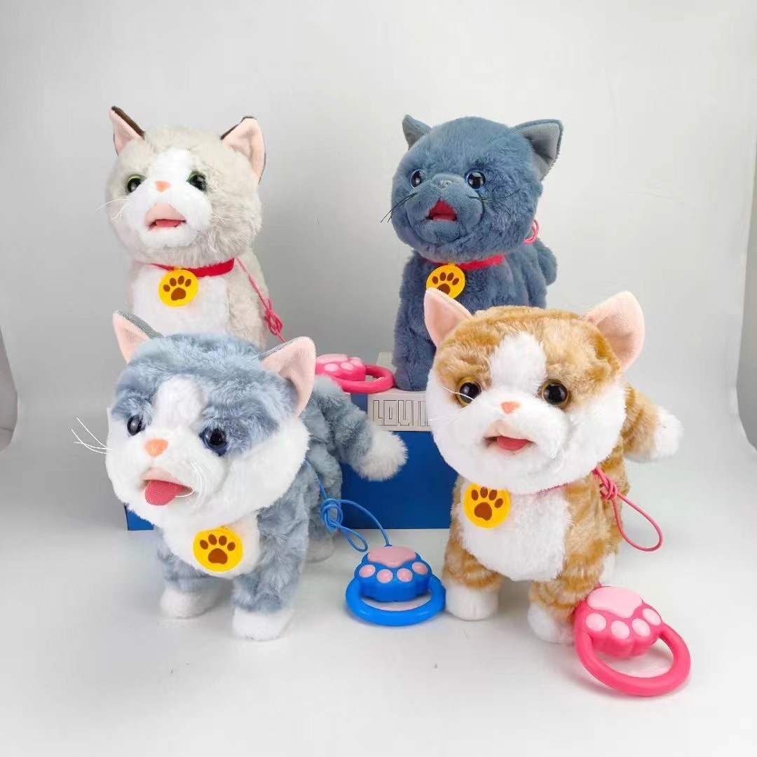 Sticking out the tongue, licking the dog, touching it, barking, children's electric toy, the puppy can bark when walking, learning to speak, realistic plush Specification image