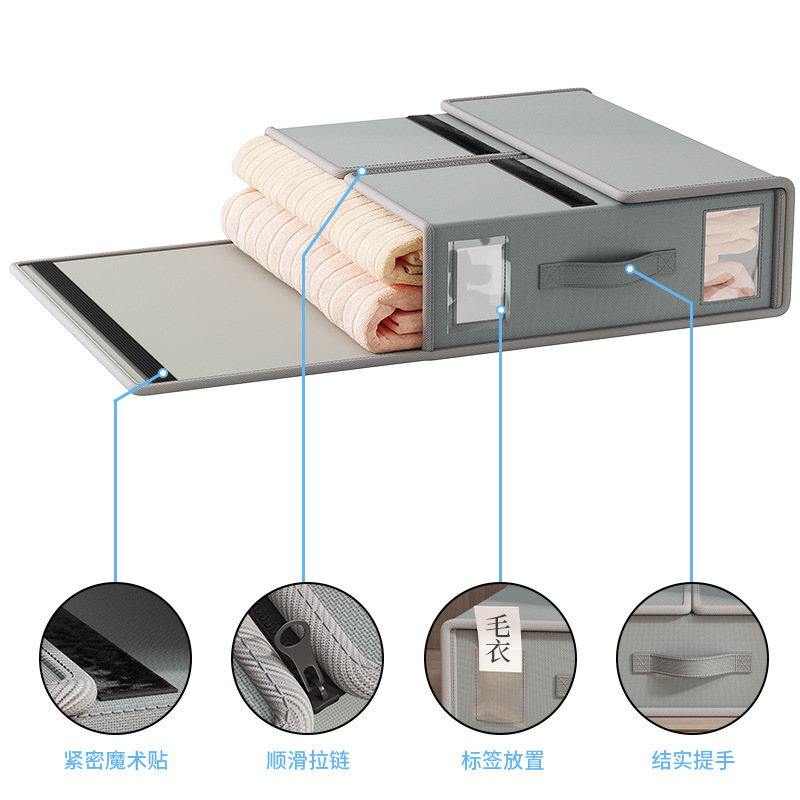 Cross-border bed sheet four-piece set storage box, clothing blanket and duvet cover storage box, foldable portable Japanese-style organizing box Application Scenario