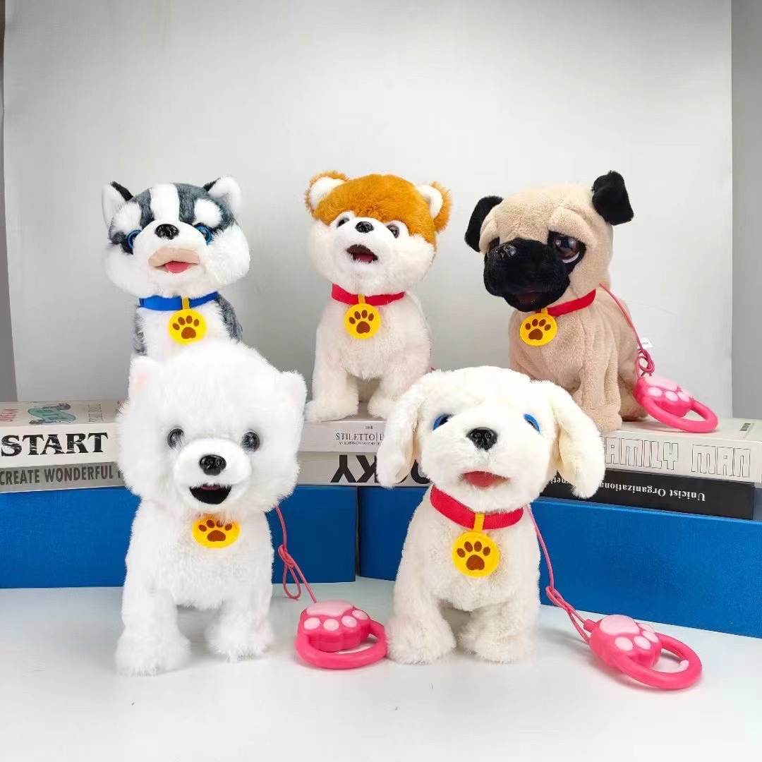 Sticking out the tongue, licking the dog, touching it, barking, children's electric toy, the puppy can bark when walking, learning to speak, realistic plush details Picture