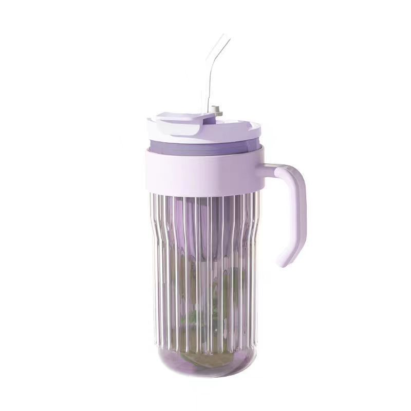 J01-9928 Summer Glass Straw double-drinking Cup, Cold Brew Cup, Large Capacity Ice King Cup, Portable Tea storage Flower Tea Cup Item Picture