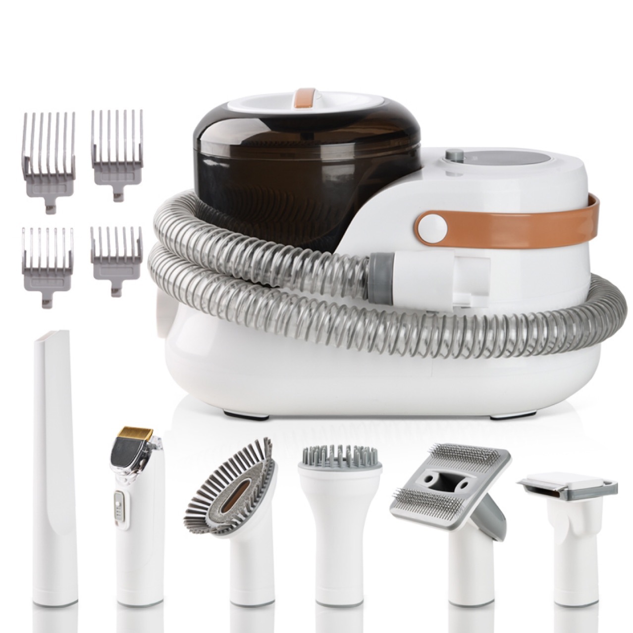 The factory's cross-border multi-functional pet hair styling device, vacuum cleaner, high-power electric clipper, dust suction, trimming and shaving device are all integrated Specification image