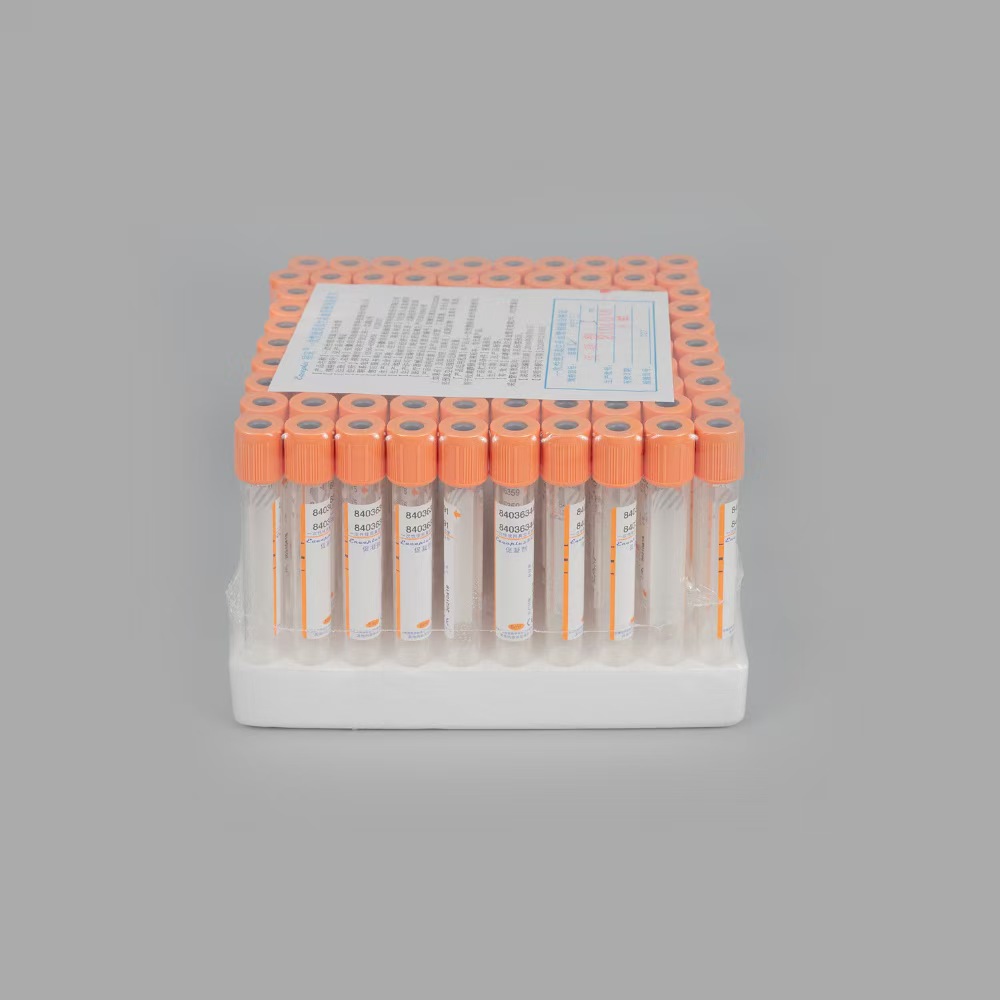 Disposable Medical Vacuum Negative Pressure Blood Vessel Collection Tube Promoting Coagulation Tube Orange Tube