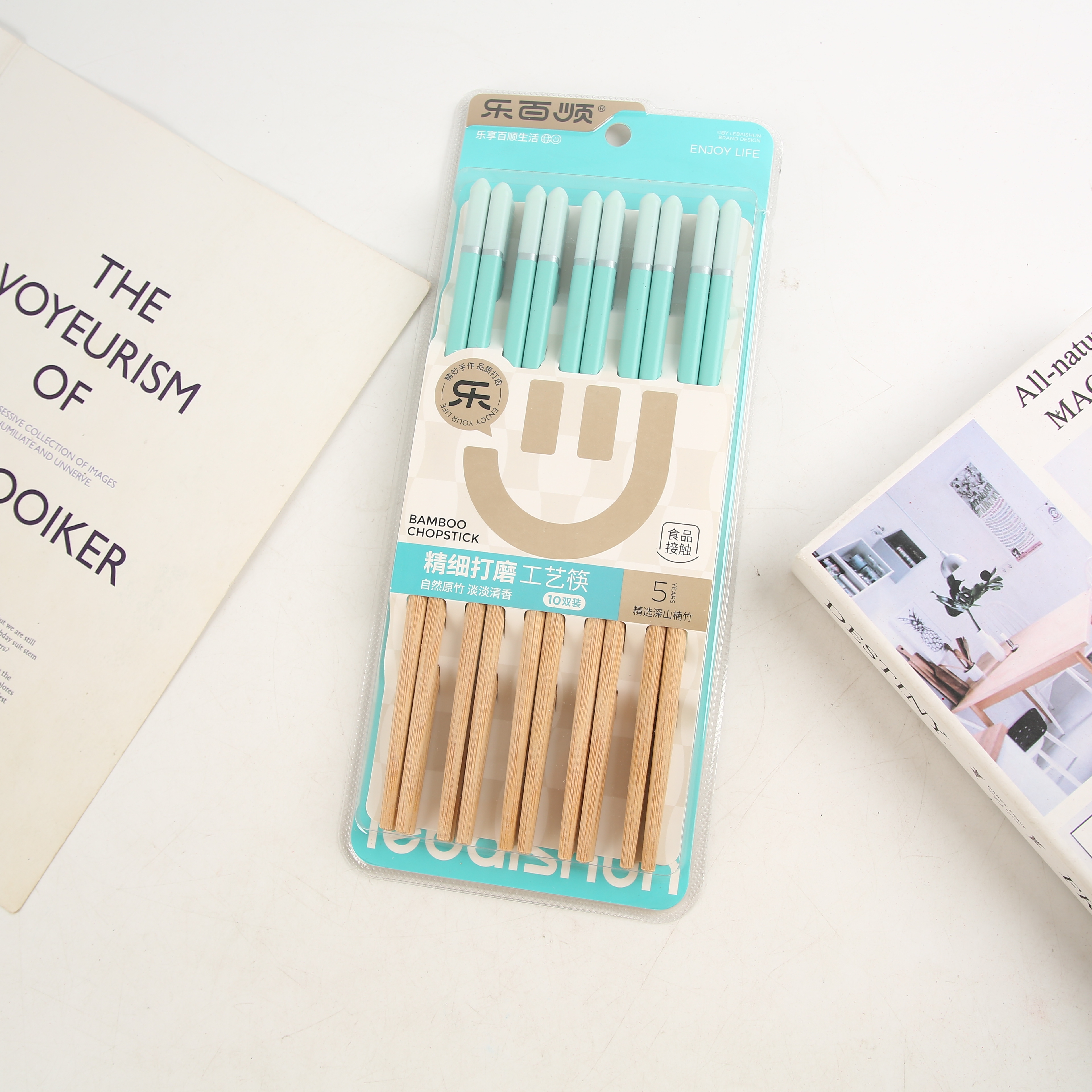 Wholesale of anti-slip bamboo chopsticks for export and domestic sales, multiple types of household serving chopsticks in a set details Picture