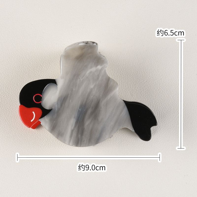 【 Source factory 】 Wenbird good top! White gray Wenbird acetic acid clip Original design cute animal Peace pigeon clip medium size back head shark clip ponytail hair clip women's clip Item Picture