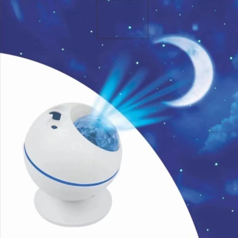 LED moon and starry sky projection light, water ripple laser spherical starry sky light, USB remote control seven-color Bluetooth music light Specification image