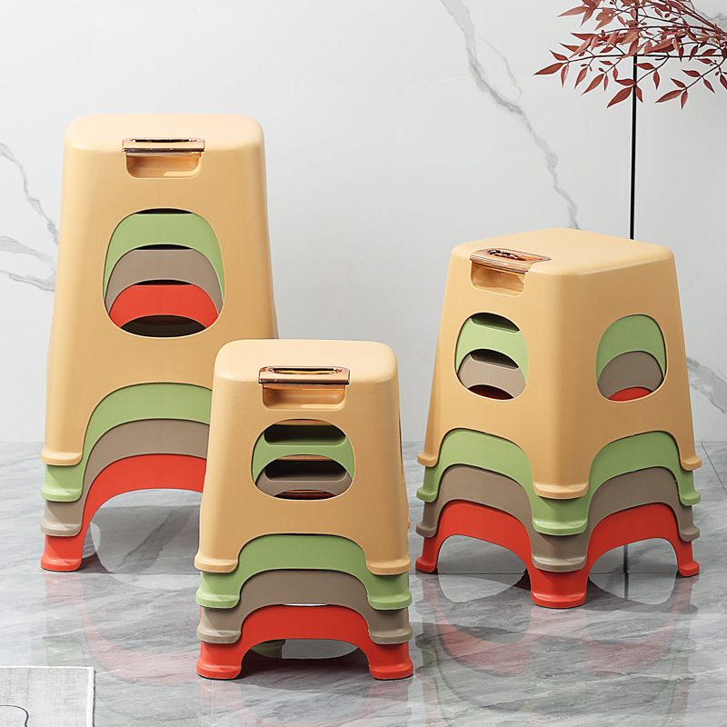 4181 Gold hand stool home novel portable chair Fashion living room kitchen can be stacked dining chair bench