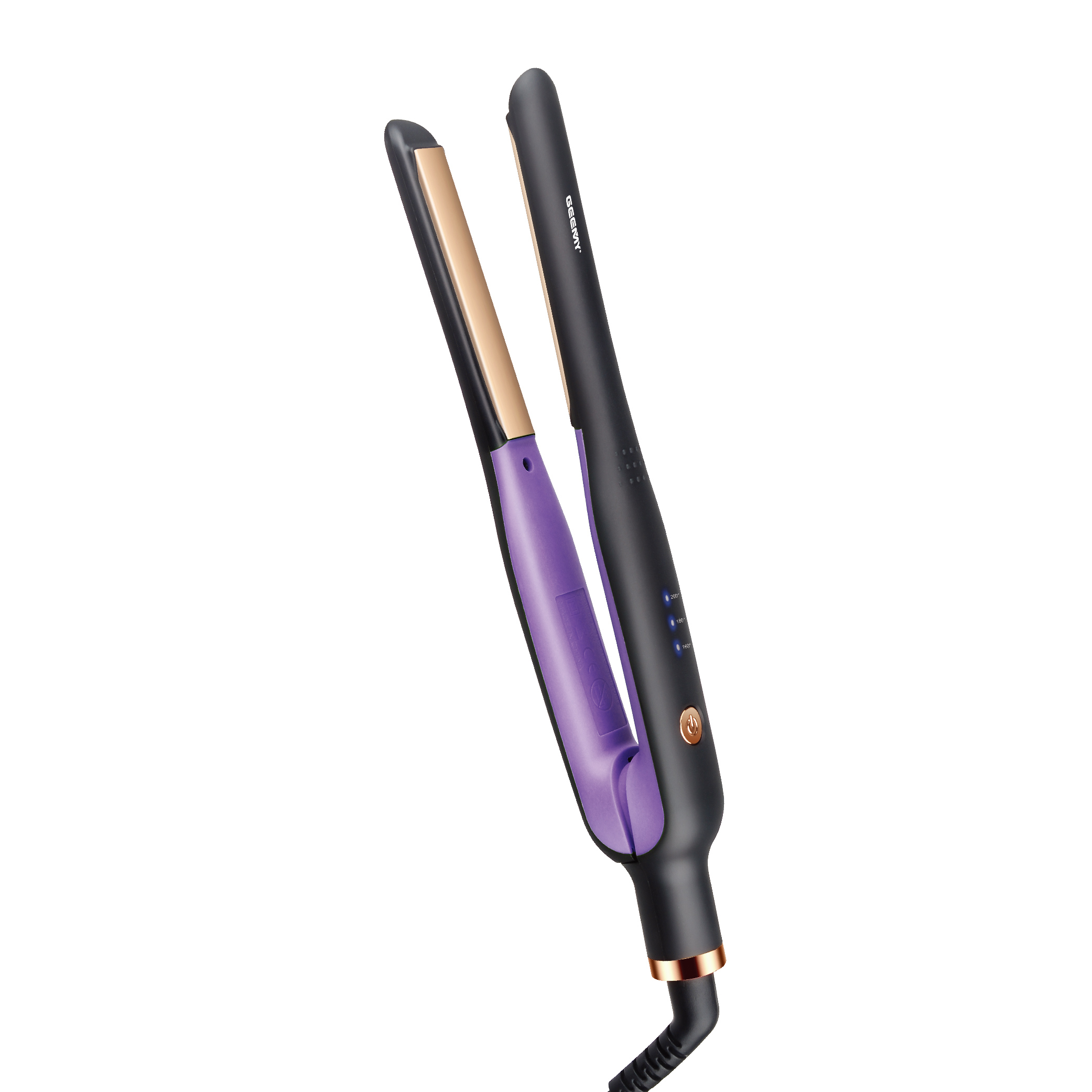 GEEMY 2863 Cross-border ultra-fine panel straight board Clip features rapid heating, negative ion temperature control, hair care and protection against scalding hands Specification image