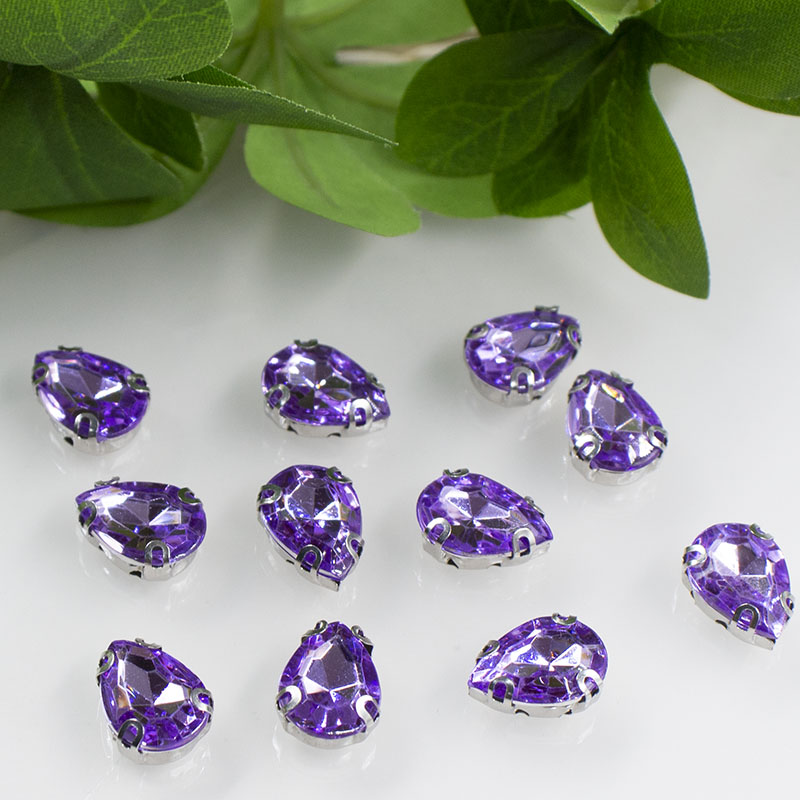 10*14mm acrylic teardrop claw diamond silver sole hand-sewn diamond diy clothing, wedding dress, women's shoes materials, accessories Item Picture