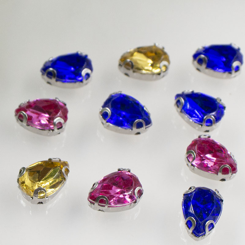 7*10mm pointed-bottom water drop hand-sewn drill, irregular-shaped acrylic claw drill, diy clothing and wedding dress handcrafted material accessories Item Picture