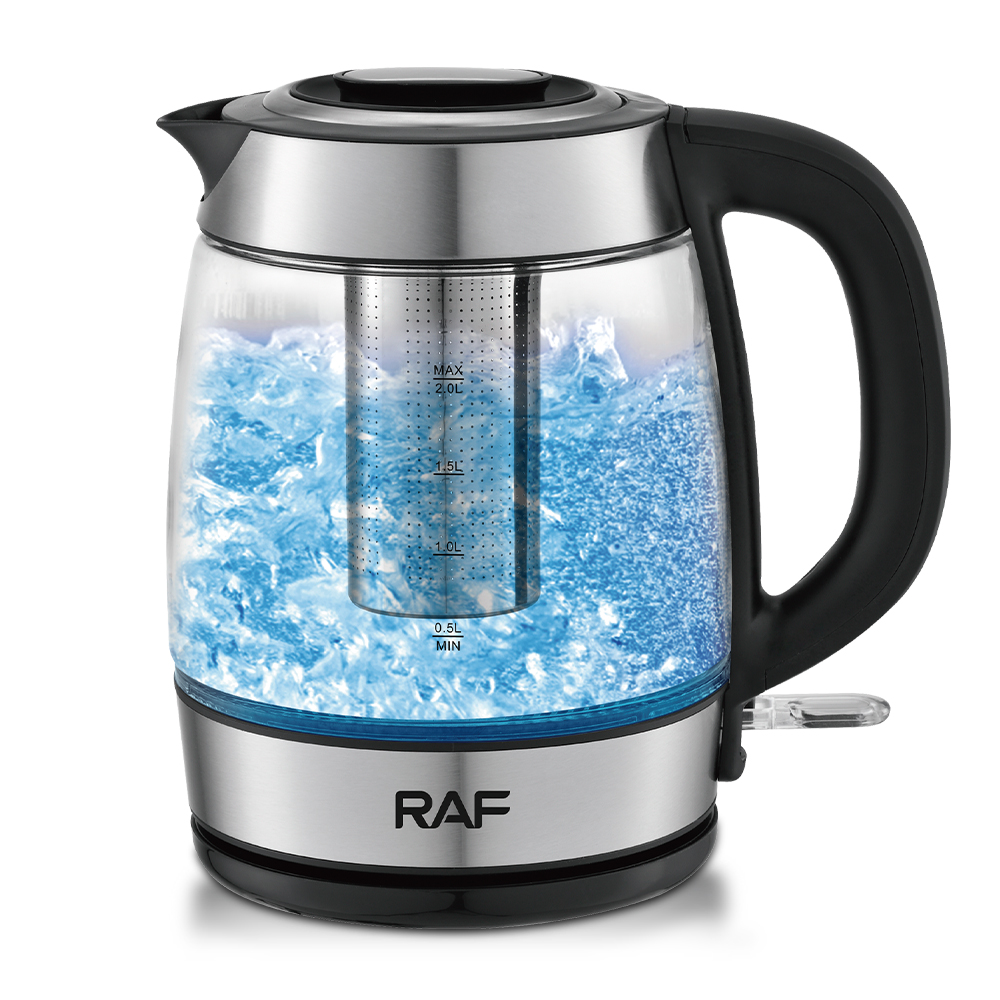 RAF European standard cross-border transparent glass 2L electric kettle with automatic large-capacity multi-functional kettle overheat protection Item Picture