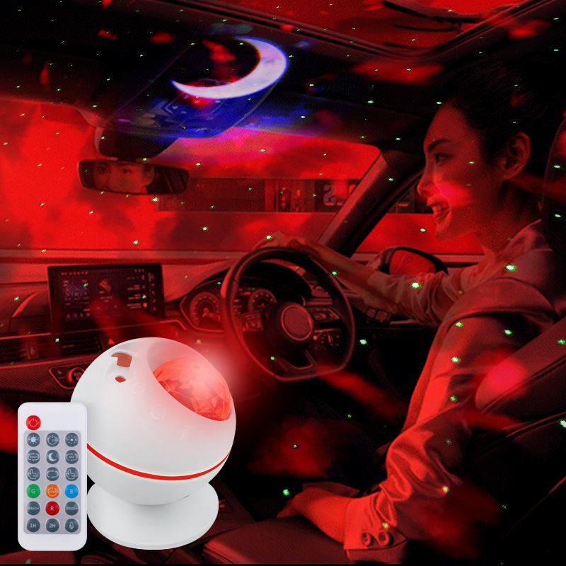 LED moon and starry sky projection light, water ripple laser spherical starry sky light, USB remote control seven-color Bluetooth music light Application Scenario