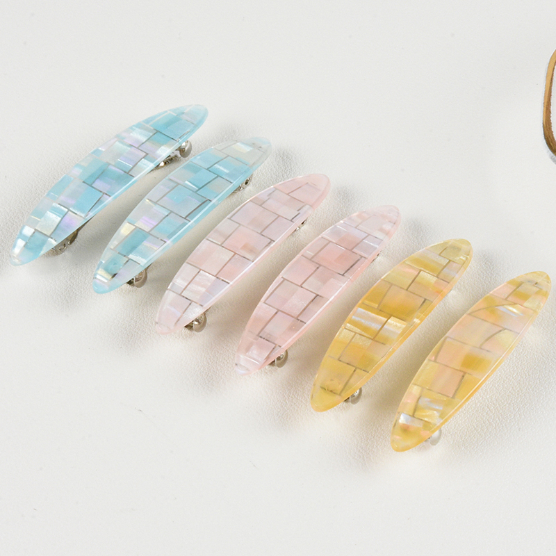 Korean ponytail clip hair clip France spring clip Women's floral back head acetate one-line clip hair clip hair clip hair clip hair clip Specification drawing