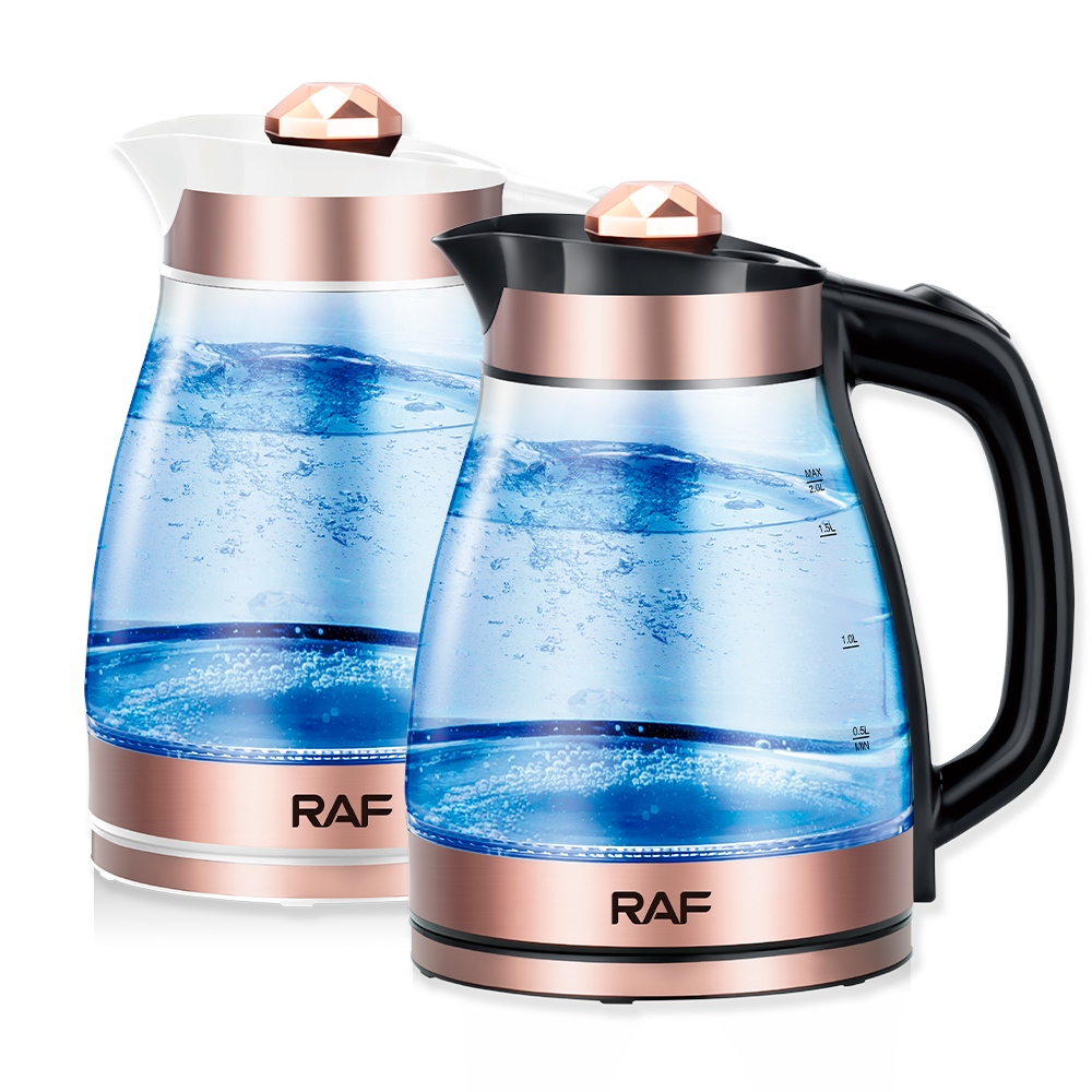 RAF European standard cross-border transparent glass 2L electric kettle, automatic large-capacity multi-functional kettle, overheat protection 7802 details Picture