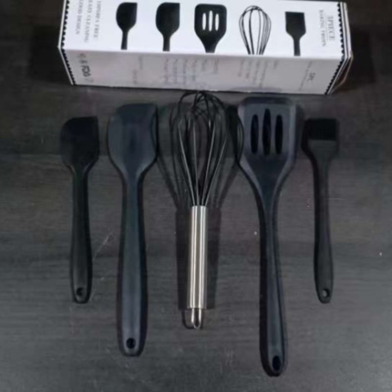 五件套硅胶烘焙工具套装耐高温刮刀油刷打蛋器食品夹