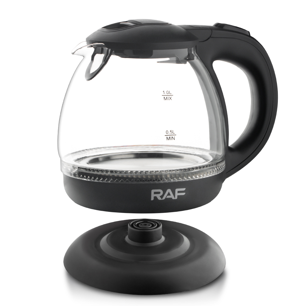 RAF European standard cross-border transparent glass kettle 1L electric kettle with automatic multi-functional kettle overheat protection Specification drawing