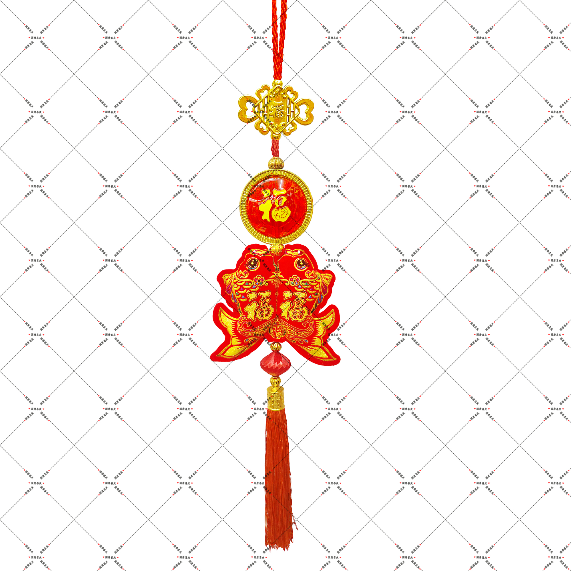 Mid-Autumn Festival ancient-style lucky round lanterns, 3D Chinese knots, Double fish festive pendants, interior decoration, continuous improvement, decorative accessories pic 6