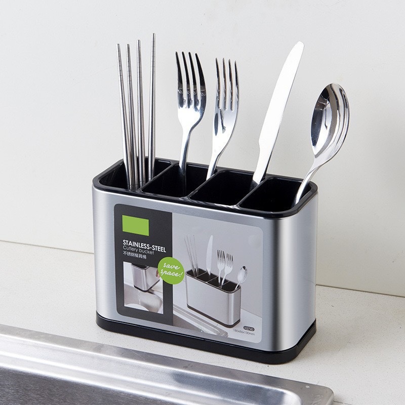 New cross-border kitchen and household stainless steel chopsticks and tableware multi-functional integrated draining and storage box, spoon and chopstick cage