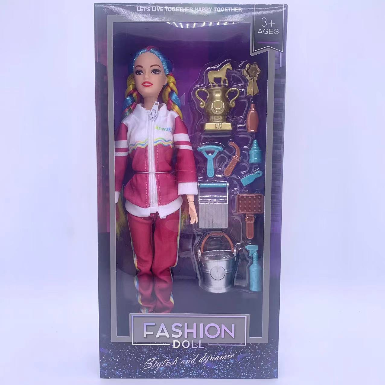 Foreign trade doll high-end princess doll toys girls love limbs wrist movable window box 11.5 inch joint solid fashion Barbie doll with set gift box girls play house wine set toy A10 Specification drawing