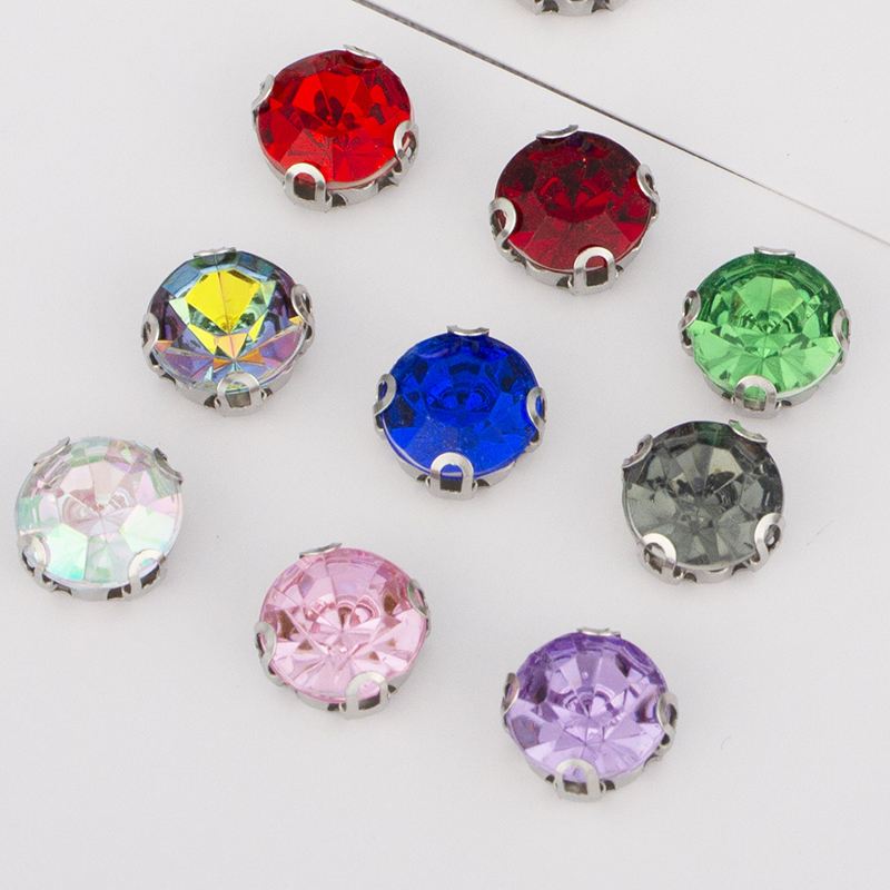 diy acrylic claw diamond 8MM colored diamond clothing and hair accessory material package, hand-sewn diamond clothes and diamond acrylic wedding shoe accessories Item Picture