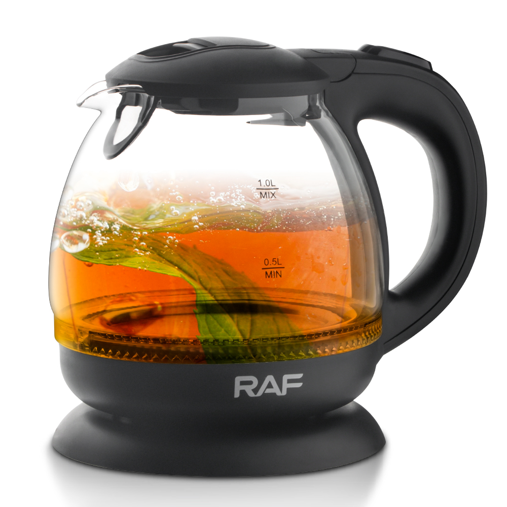RAF European standard cross-border transparent glass kettle 1L electric kettle with automatic multi-functional kettle overheat protection Application Scenario