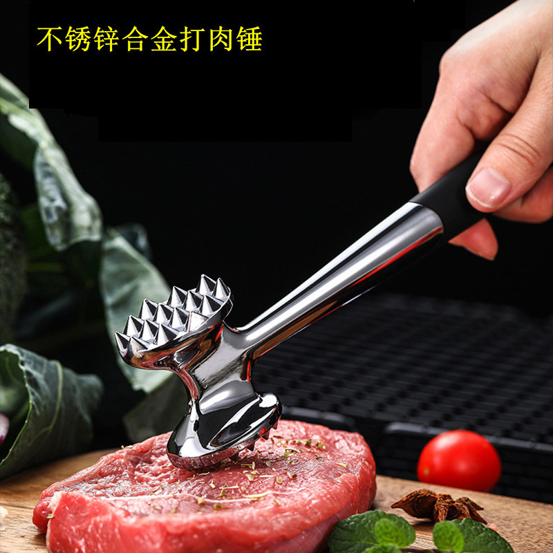 跨境牛排厨具锤子敲肉锤松肉锤不锈钢锌合金松肉锤厨房BBQ