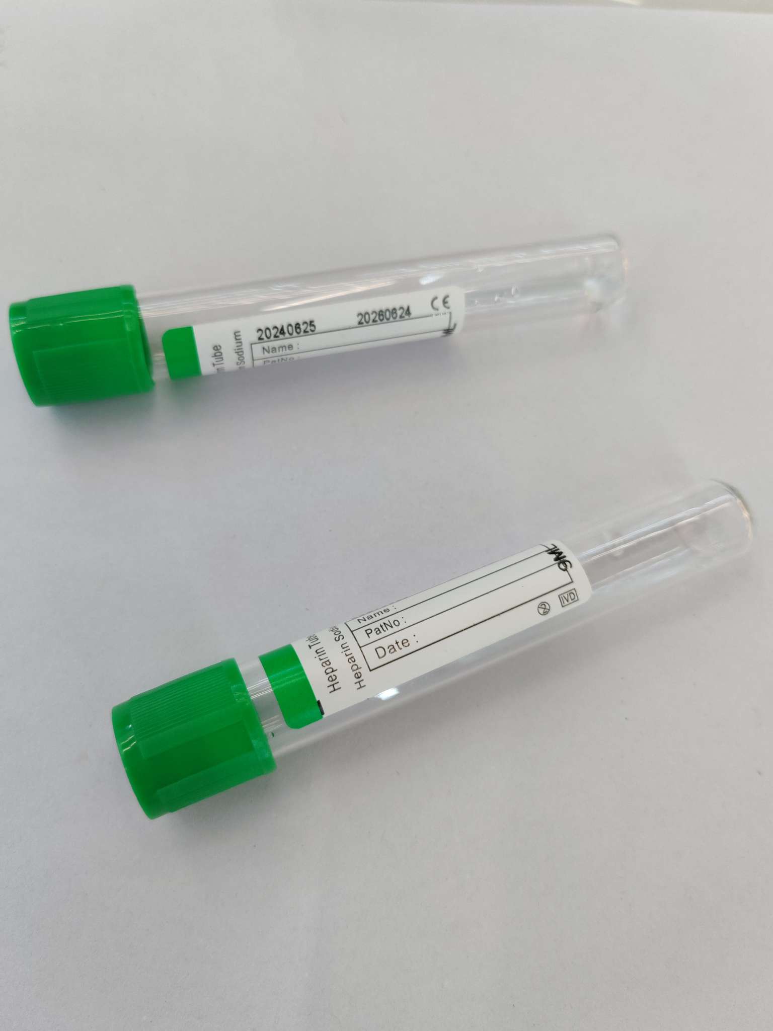 Disposable Medical Vacuum Negative Pressure Blood Vessel Collection Tube Heparin Lithium Tube Green Tube Blood Vessel Collection Tube Specification drawing