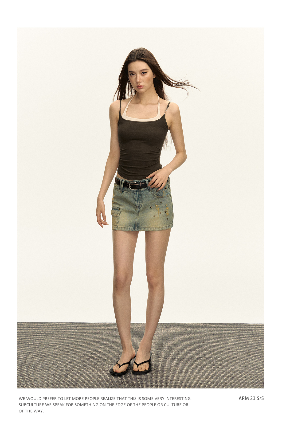 2024 Summer Slim rope Spice Girl style halter T-shirt for petite women, high street American waist-cinching leave, two short tank tops pic 10