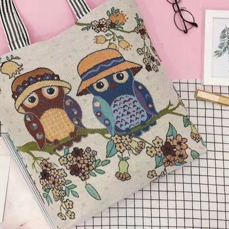 帆布包/帆布袋学生夏文艺/帆布包学生斜跨文艺/帆布桶包/手提袋学生夏季文艺产品图