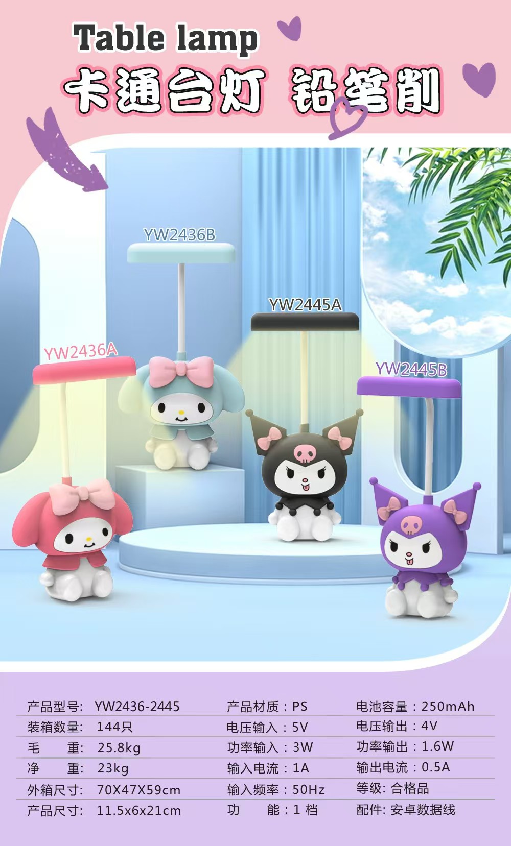 攸诺新品小夜灯可爱卡通小夜灯学生学习必备夜灯详情1