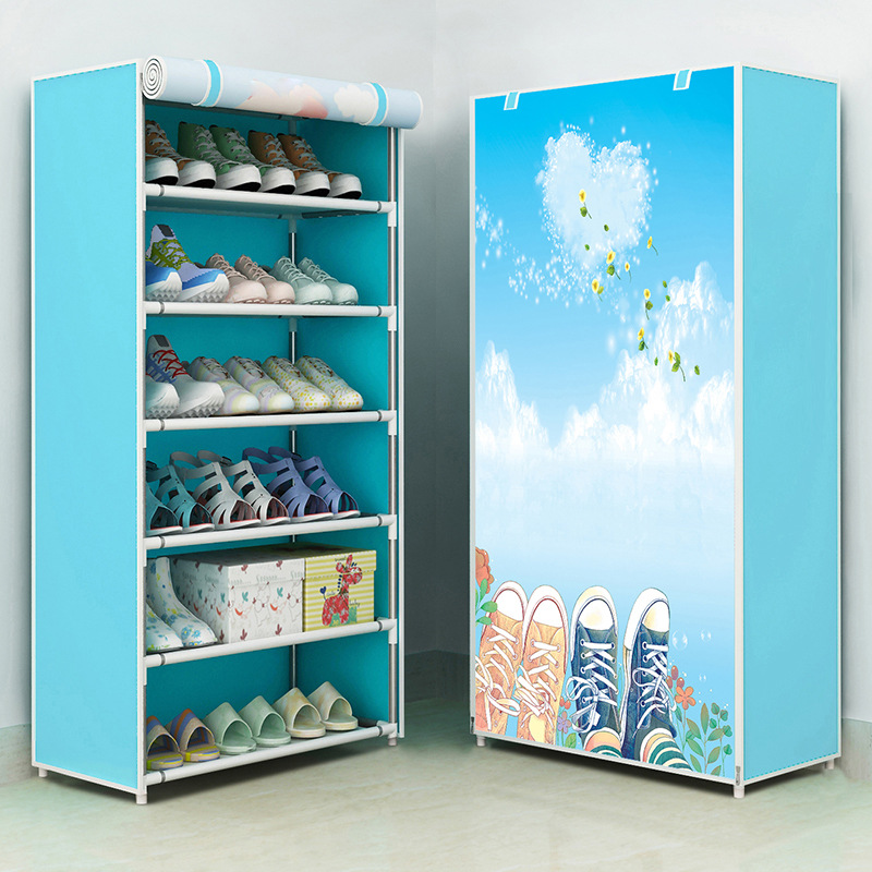 Combination shoe rack Simple cloth shoe cabinet Multi-layer storage cabinet dormitory student shoe rack dust proof Specification drawing