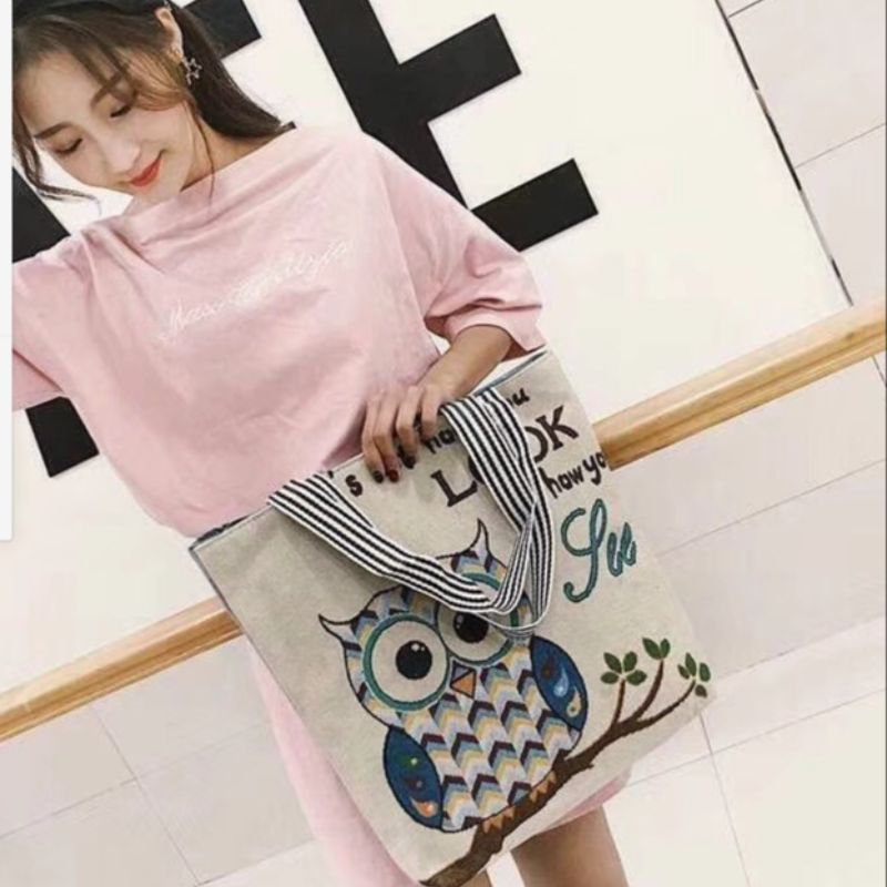 帆布女包实物图