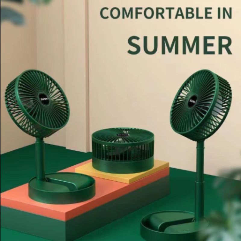 USB foldable and extendable mini fan, desktop, rechargeable, silent electric fan, portable and simple small fan Item Picture