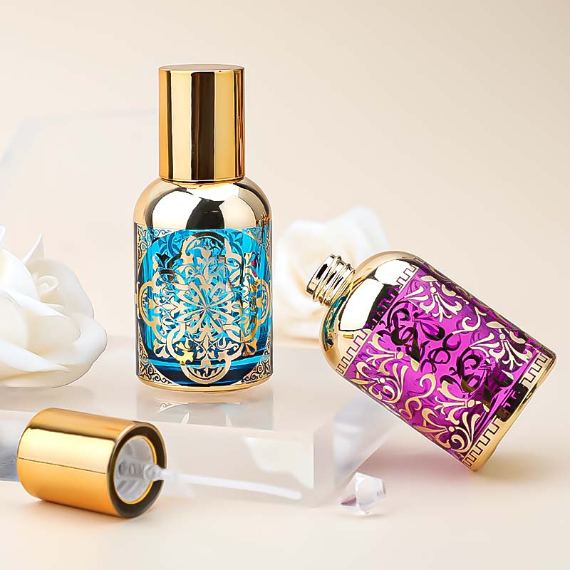 化妆品瓶子/玻璃瓶化妆瓶/铝盖玻璃瓶/香水分装瓶/香水瓶白底实物图