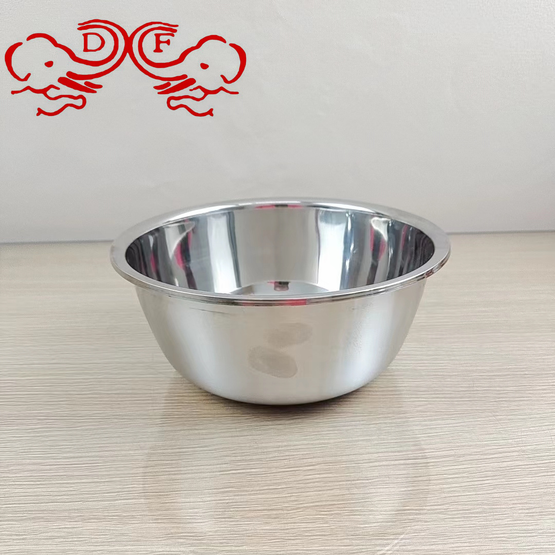DF99060 stainless steel basin European-style seasoning VAT, thickened and deepened flavor bucket, large side-turning soup basin, vegetable washing basin, multi-purpose basin, DF TRADINGHOUSE Item Picture