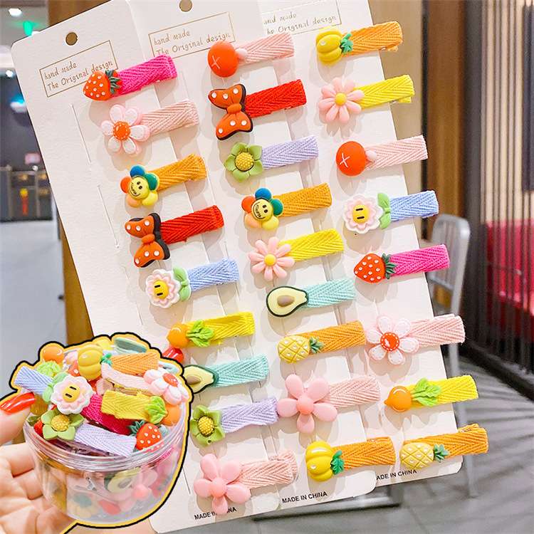 Children's hair clips, cute girls' hair clips, Korean princess girls' side-bangs clips without damaging hair, 26 pieces of canned headwear hair clips Specification image