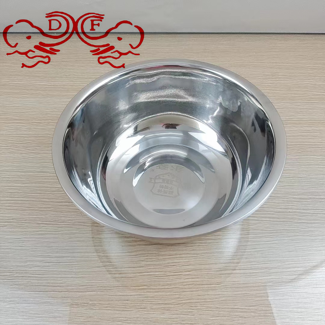 DF99060 stainless steel basin European-style seasoning VAT, thickened and deepened flavor bucket, large side-turning soup basin, vegetable washing basin, multi-purpose basin, DF TRADINGHOUSE details Picture