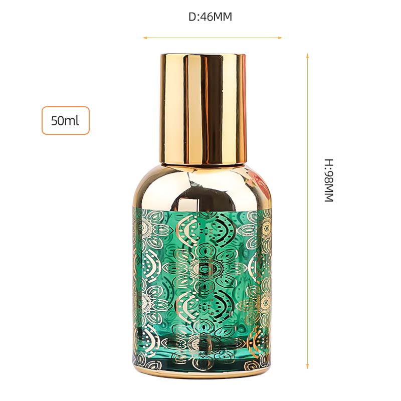 厂家直销30ml50ml现货螺口香水瓶uv雕刻6色香水瓶厚底便携白底实物图