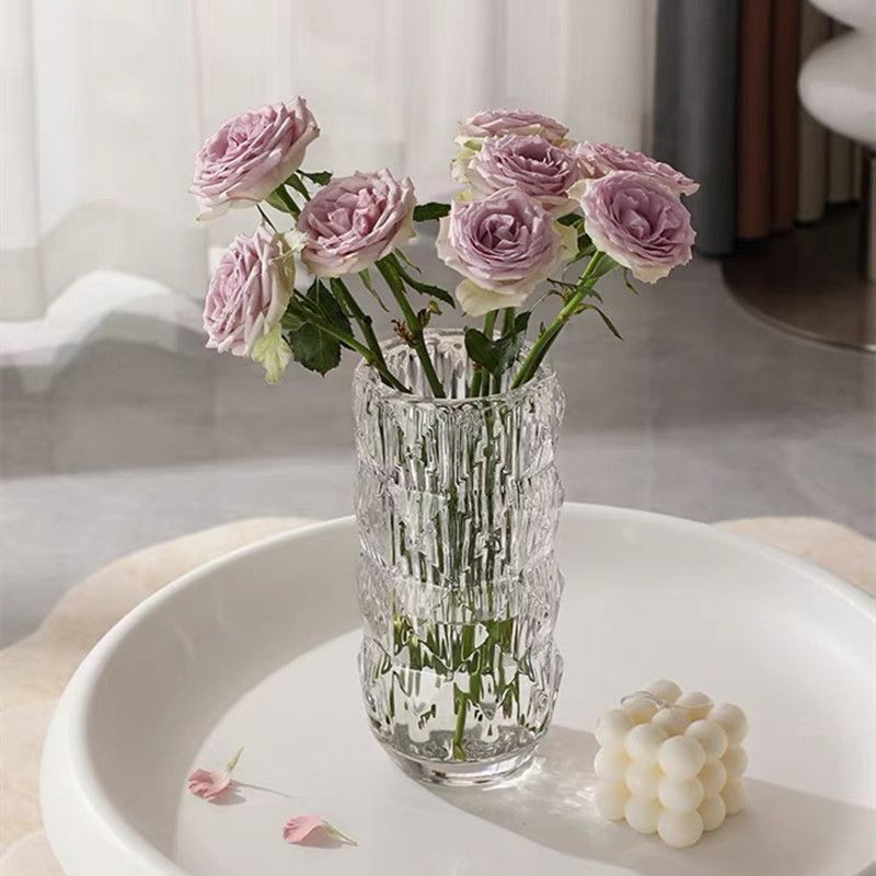 Rousseau glass vase, Ins-style crystal vase, light luxury vase, high-end transparent and simple living room decoration Specification image