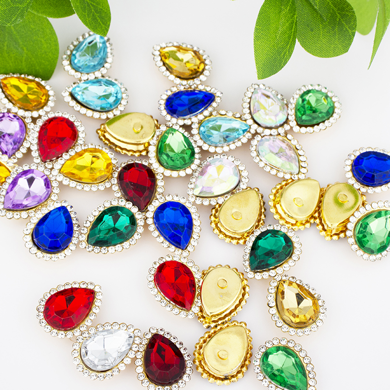 Acrylic sunflower teardrop-shaped edge, bow, flower center, hand-sewn diamond diy hair accessories, shoes, clothing and accessories Item Picture