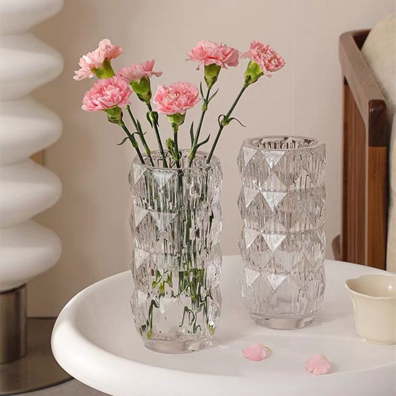 Rousseau glass vase, Ins-style crystal vase, light luxury vase, high-end transparent and simple living room decoration details Picture
