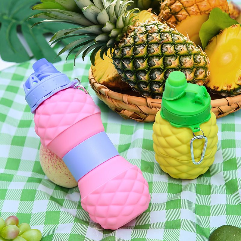 Food-grade water cups, travel and sports water bottles, outdoor silicone folding cups, large-capacity children's telescopic cups details Picture