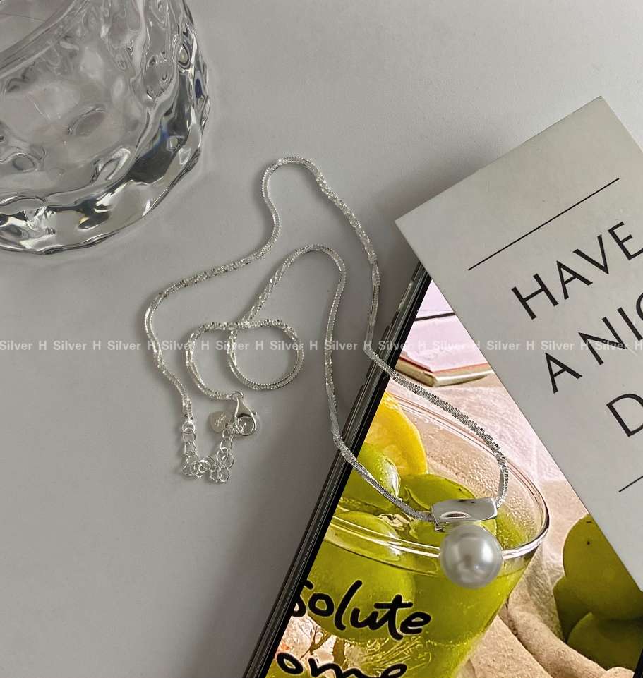 思兰银饰925银贝珠项链，时尚韩版潮项链，百搭款，东大门爆款饰品项链项链银饰详情图5