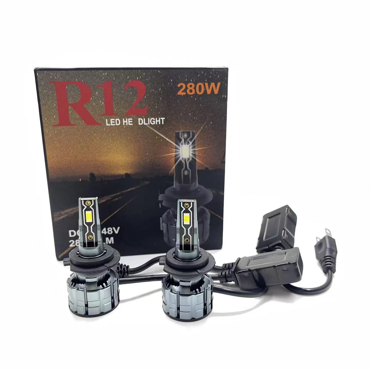 Automotive LED headlights R12, 180W high beams, high-power H4, H7, automotive parts full figure