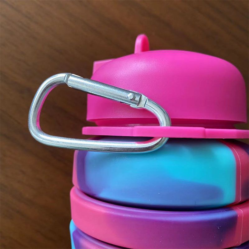 Food-grade silicone folding water cup, outdoor portable telescopic drinking cup, creative camouflage sports water bottle Specification image