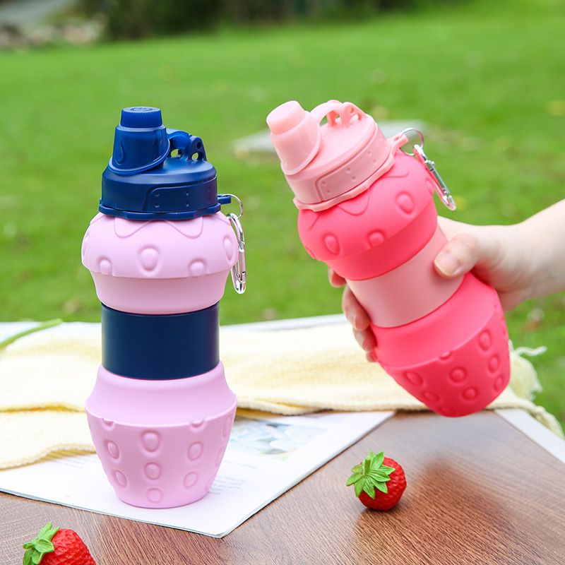 Food-grade water cups, travel and sports water bottles, outdoor silicone folding cups, large-capacity children's telescopic cups Specification image