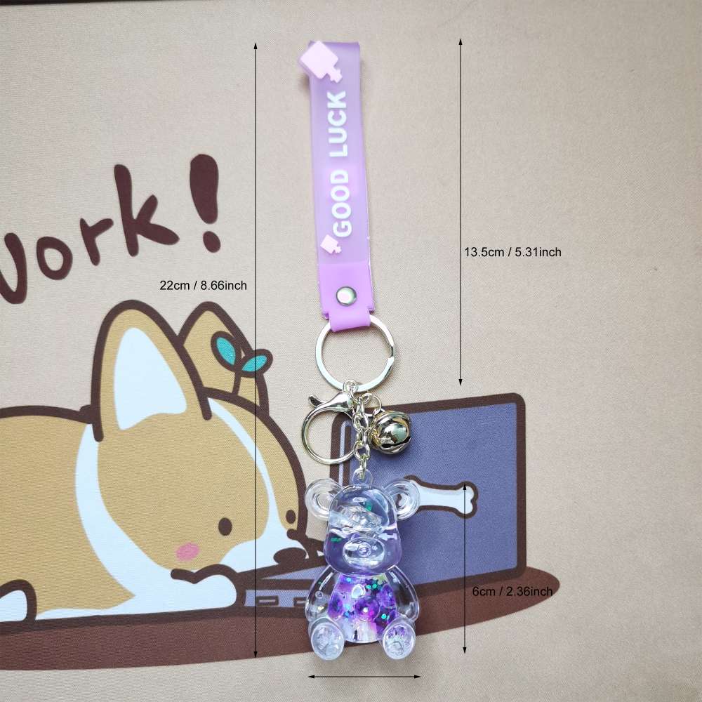 透明液体闪光卡通钥匙扣时尚百搭可爱钥匙扣女2024可爱详情图6