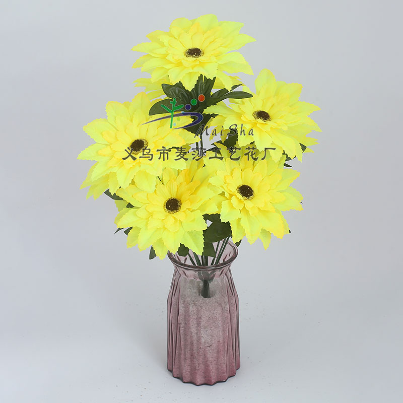 MS-075麦莎花片清明花扫墓花祭祀花公墓插花仿真花假花尖角枫叶兰